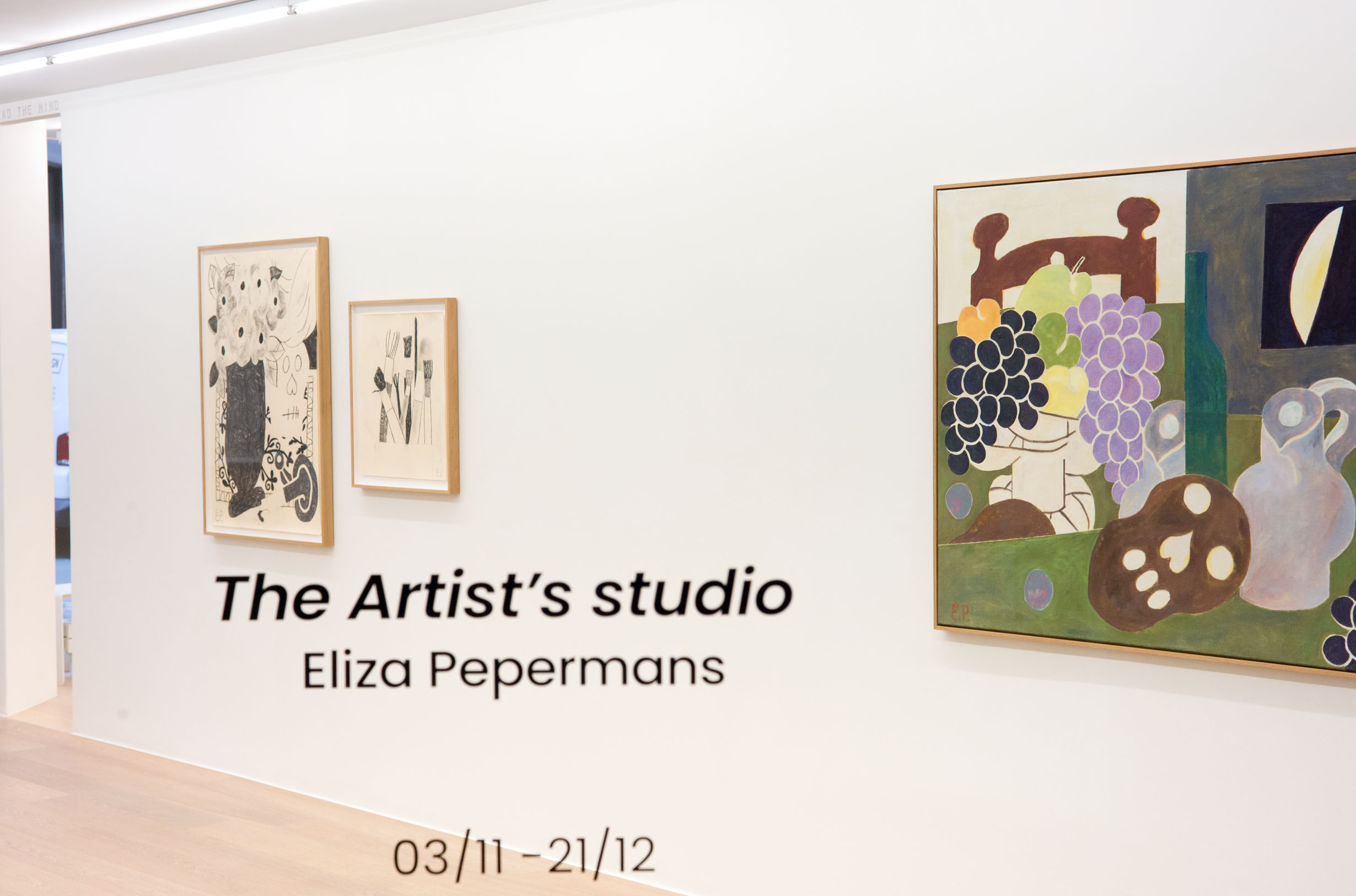 The Artist's Studio ,exhibition view, solo exhibition at Schönfeld Gallery by Eliza Pepermans, Rivoli Brussels, 2024.